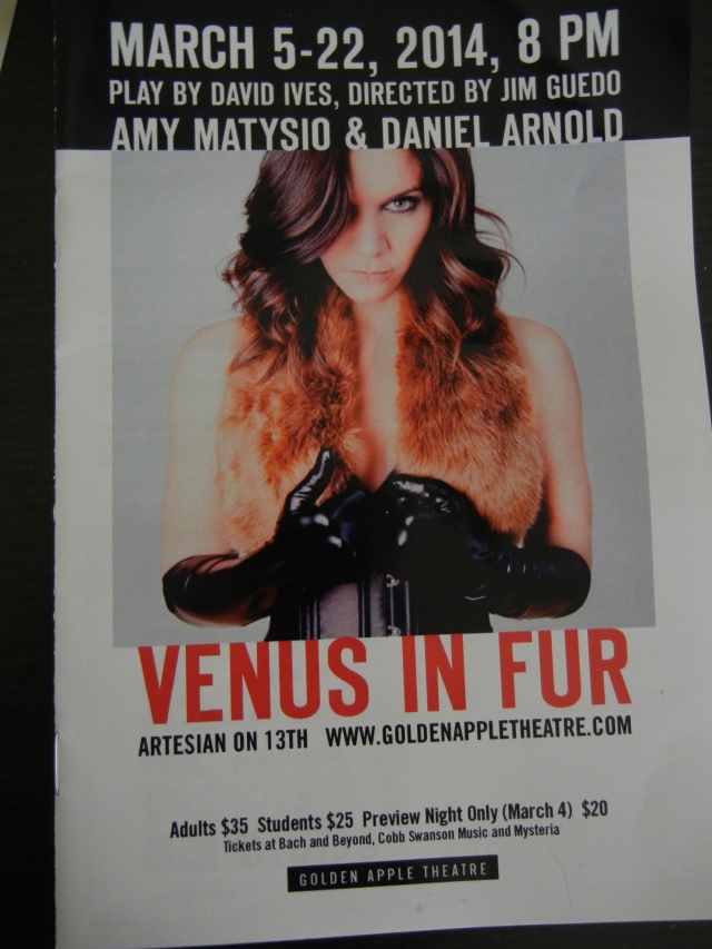 Venus in Fur at the Golden Apple Theatre, March 15, 2014