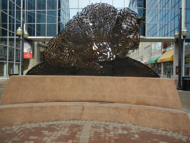 A Buffalo sculpture in downtown Regina!